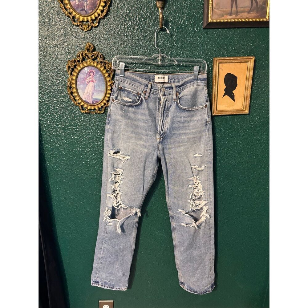AGOLDE Distressed Straight Leg Jeans Size 25